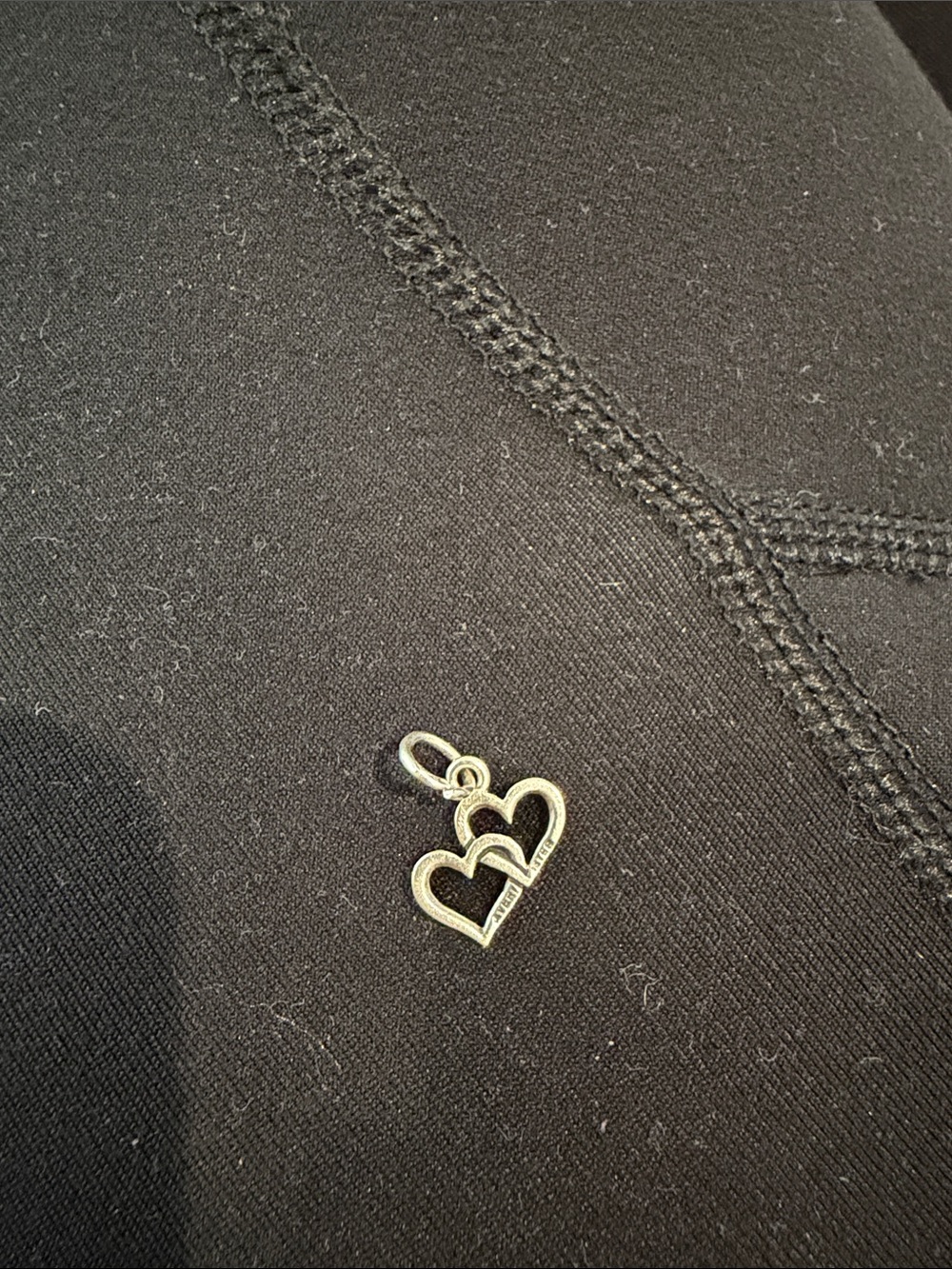 Retired James Avery Sterling Silver Double Heart Charm